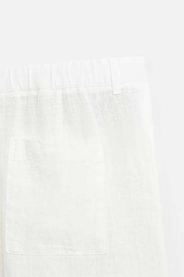 PANTALON RELAXED FIT 100 % LIN - Blanc de Zara - Image 9