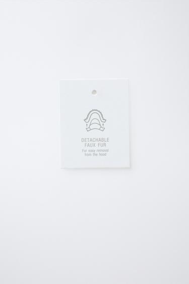 WATER-REPELLENT FEATHER DOWN PUFFER JACKET WITH DETACHABLE FAUX FUR HOOD - Black by Zara - Image 12