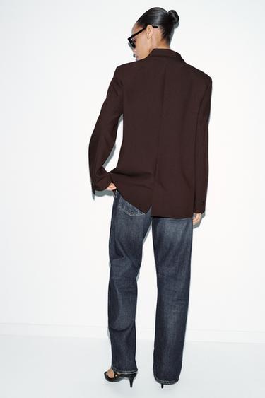 VESTE DROITE À ÉPAULETTES - Marron clair de Zara - Image 6