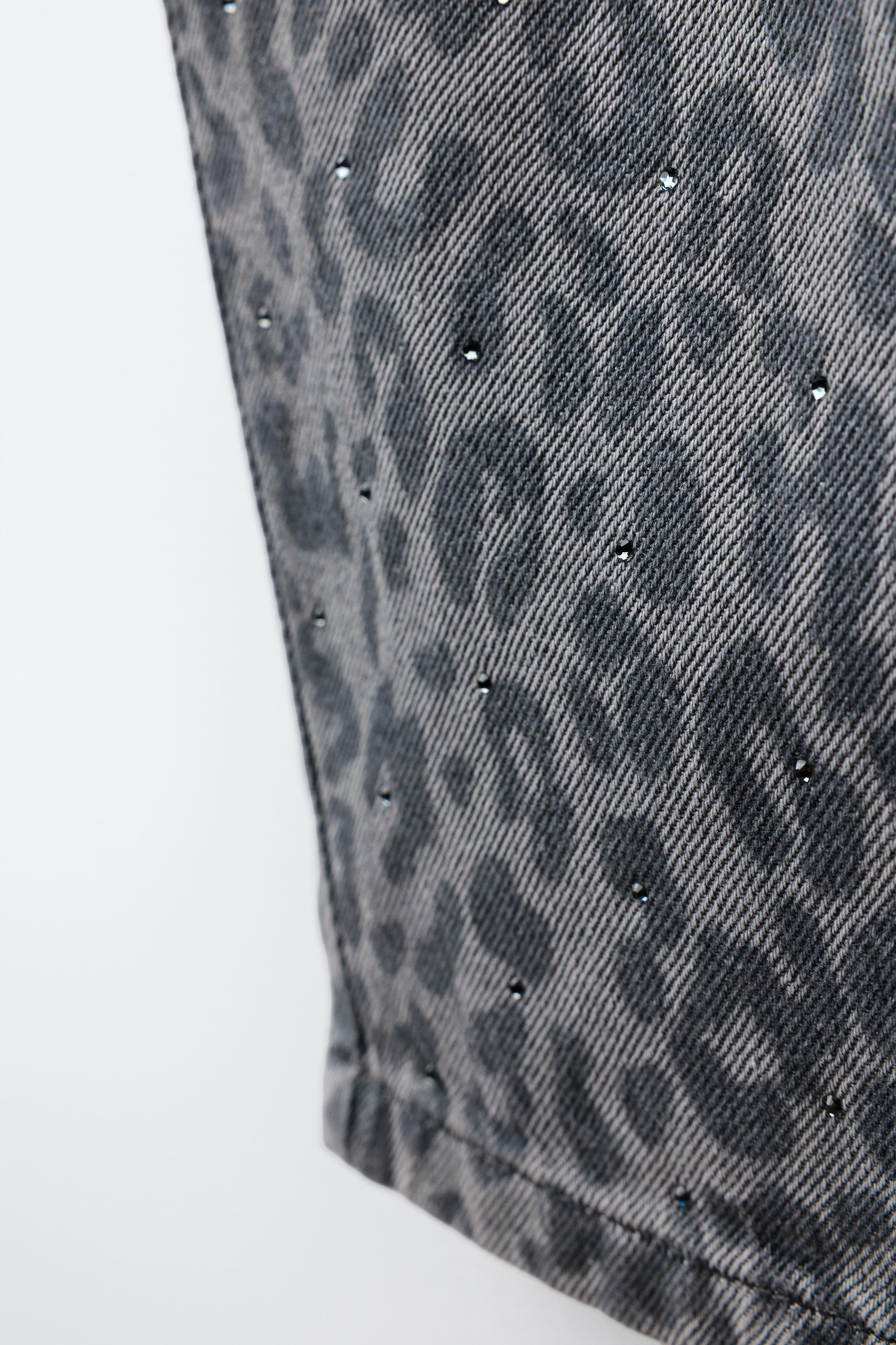 JEAN BARREL ANIMAL PRINT ET STRASS