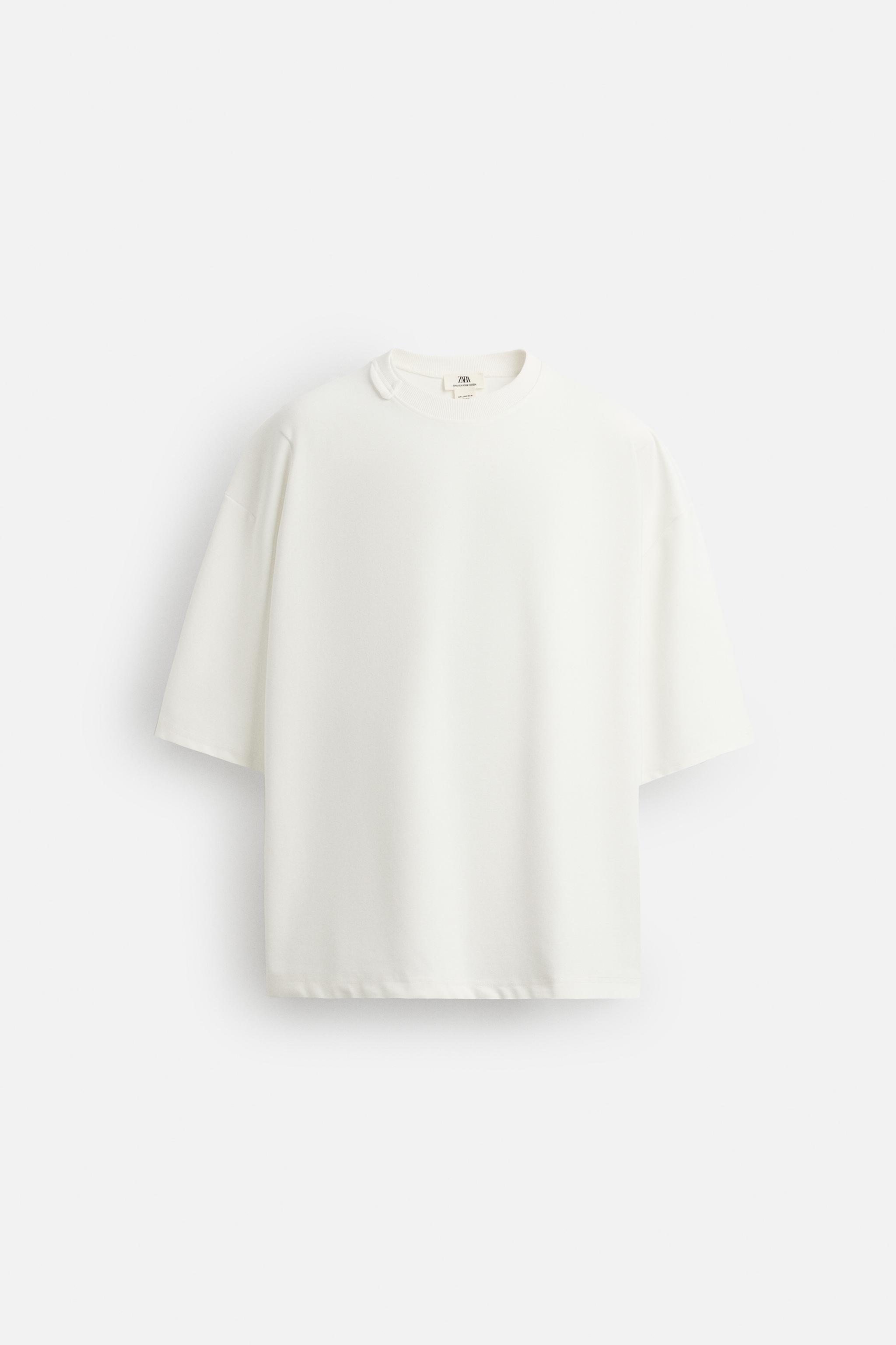 【ZARA】LIMITED EDITION インターロックTシャツ 3992/421/600 INTERLOCK LIMITED EDITION T-SHIRT - White | ZARA United States