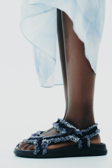 DENIM PLATFORM SANDALS - Denim Blue by Zara - Image 1