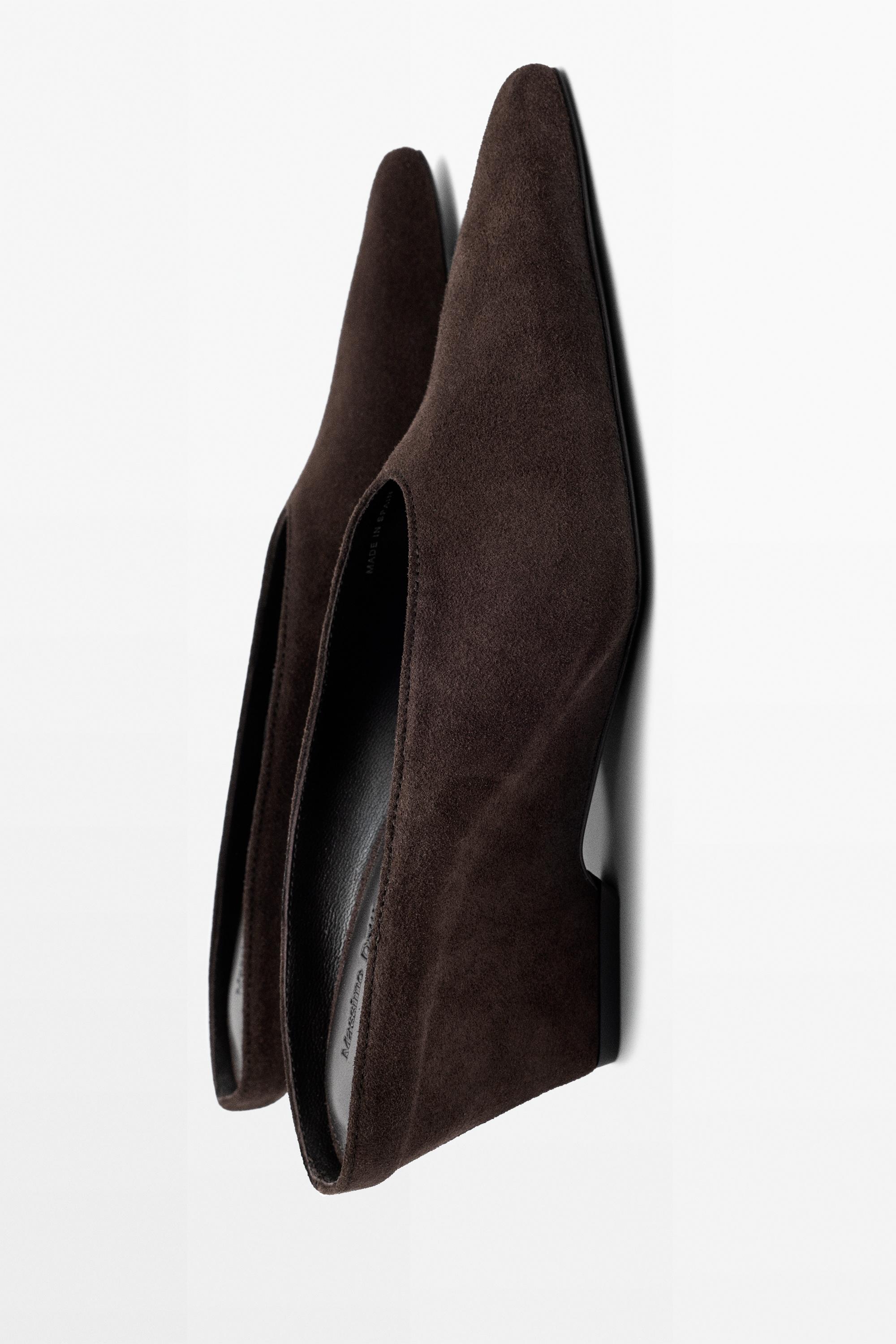 Leather slingback heel shoe