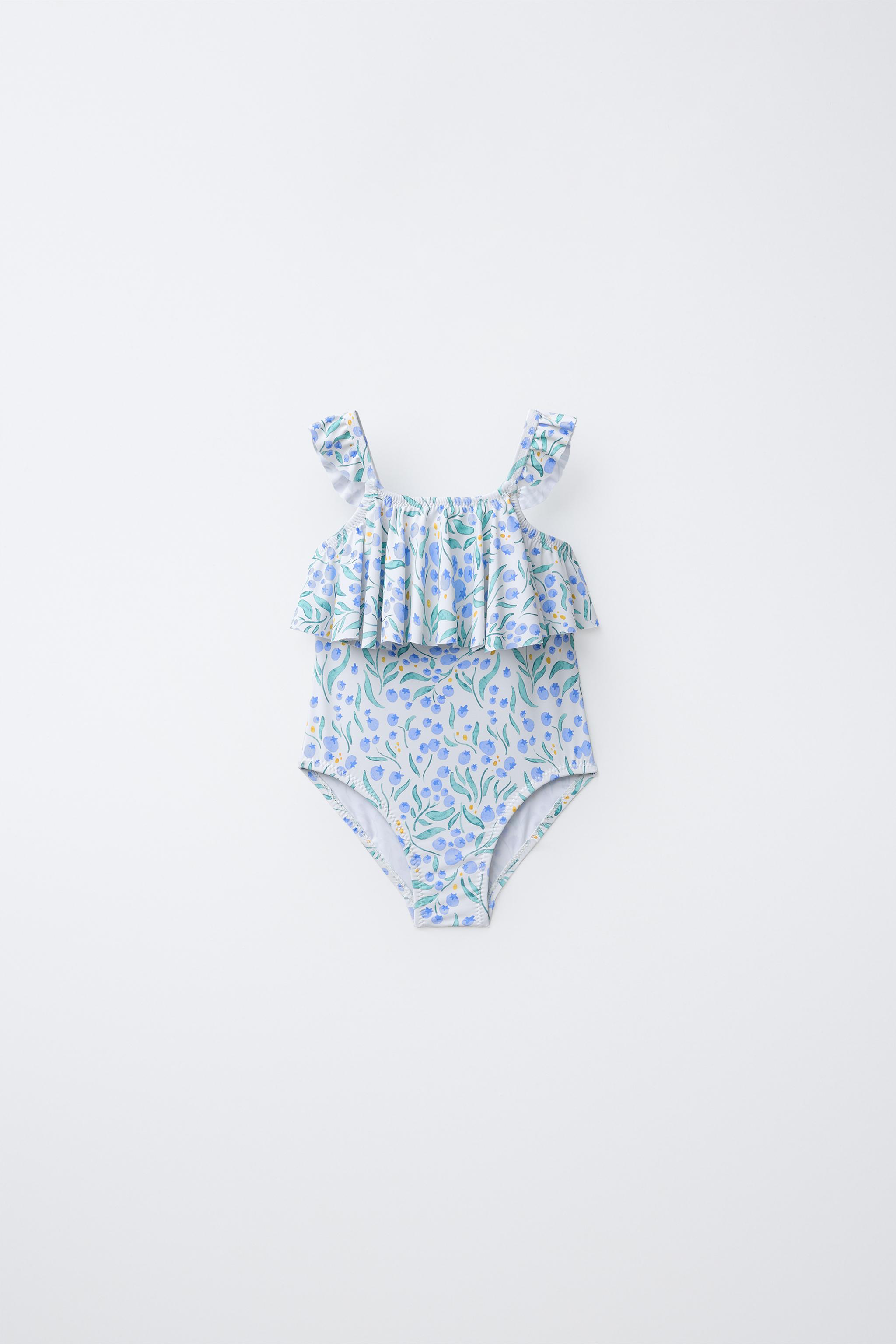 2-6 ANS/ MAILLOT DE BAIN FEUILLES ET VOLANTS