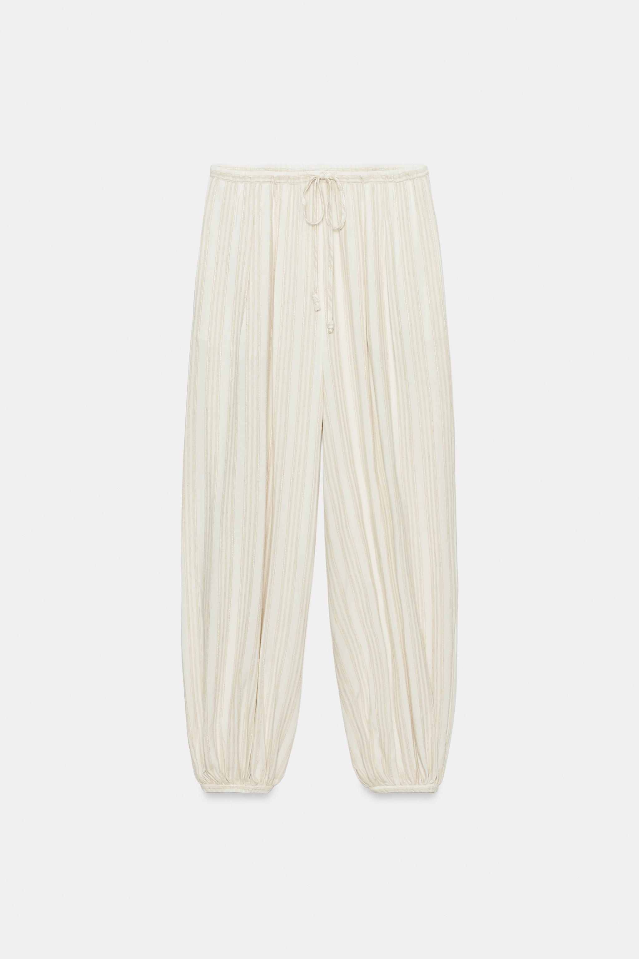 Женские брюки Zara STRIPED BALLOON PANTS ZW COLLECTION — фото 5