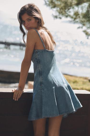 TRF DENIM MINI DRESS - Navy blue by Zara - Image 3