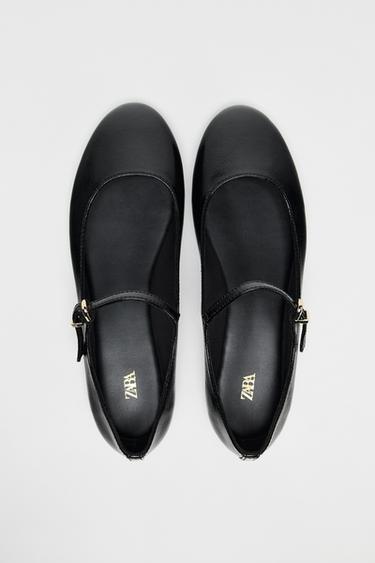 LEATHER BALLET FLATS 50TH ANNIVERSARY - Black by Zara - Image 4