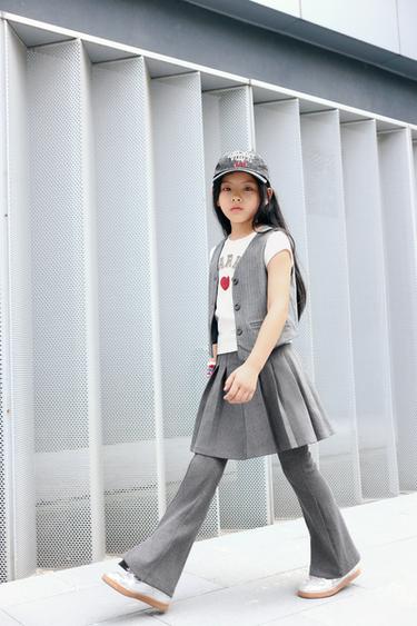 Zara 細條紋西裝背心 - 煤灰色