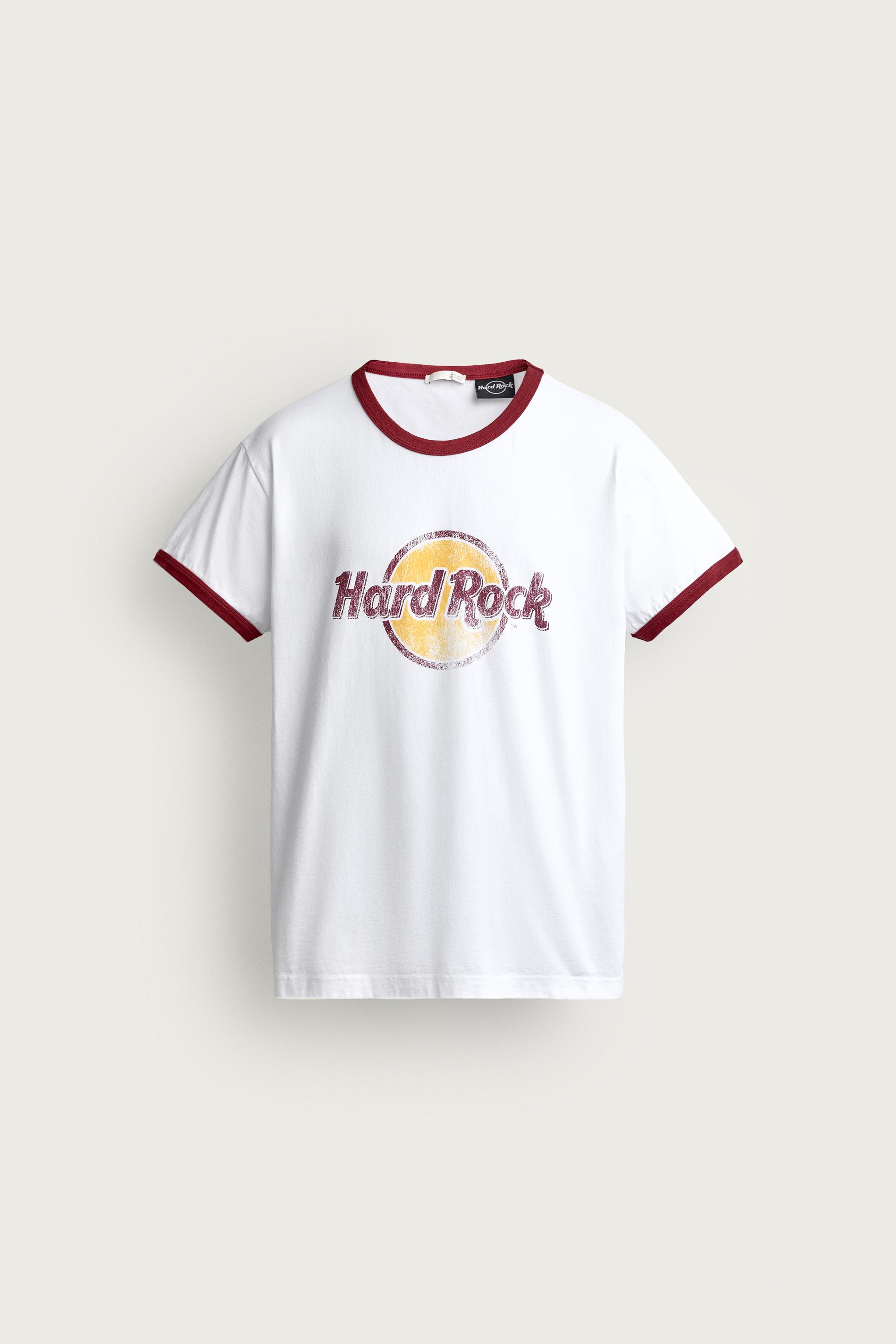 Мужские футболки Zara CONTRAST HARD ROCK INTERNATIONAL© T-SHIRT — фото 7