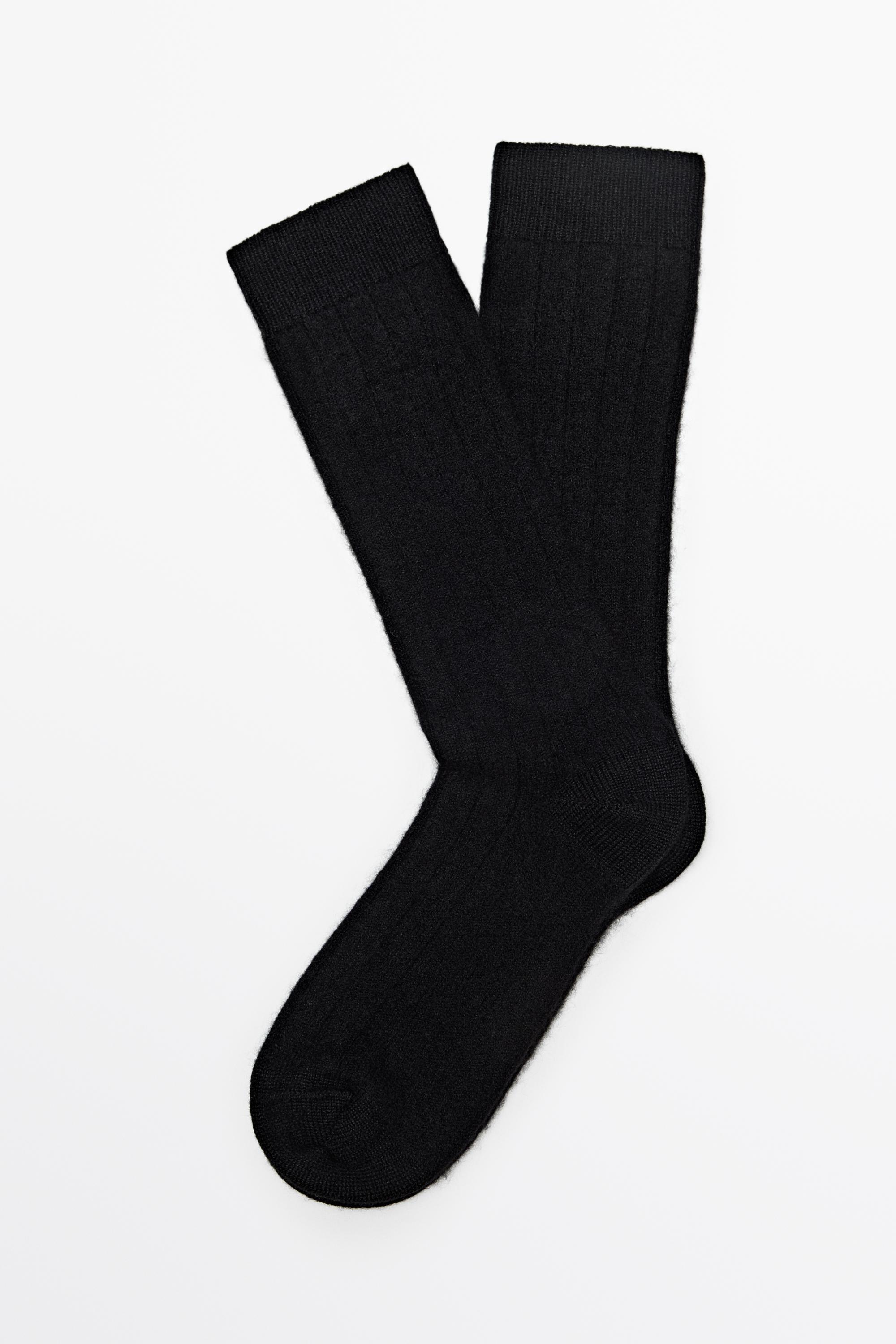 Cashmere blend ribbed socks