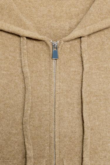 SWEAT EN MAILLE À CAPUCHE - Marron clair de Zara - Image 6