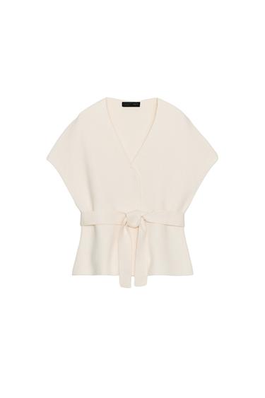 KNIT WAISTCOAT WITH BELT
