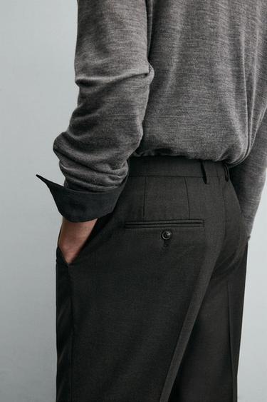 SLIM FIT SUIT TROUSERS - Anthracite Grey by Zara - Image 4