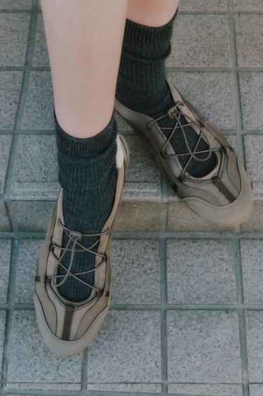 SAPATILHA ESPORTIVA ELÁSTICA - Verde da Zara - Imagem 0