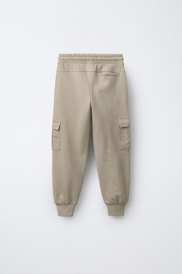 EMBROIDERED CARGO TROUSERS - Beige by Zara - Image 1