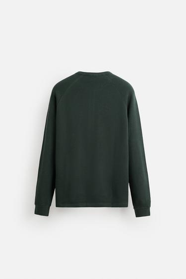 T-SHIRT AVEC COL BOUTONNÉ - Vert foncé de Zara - Image 7