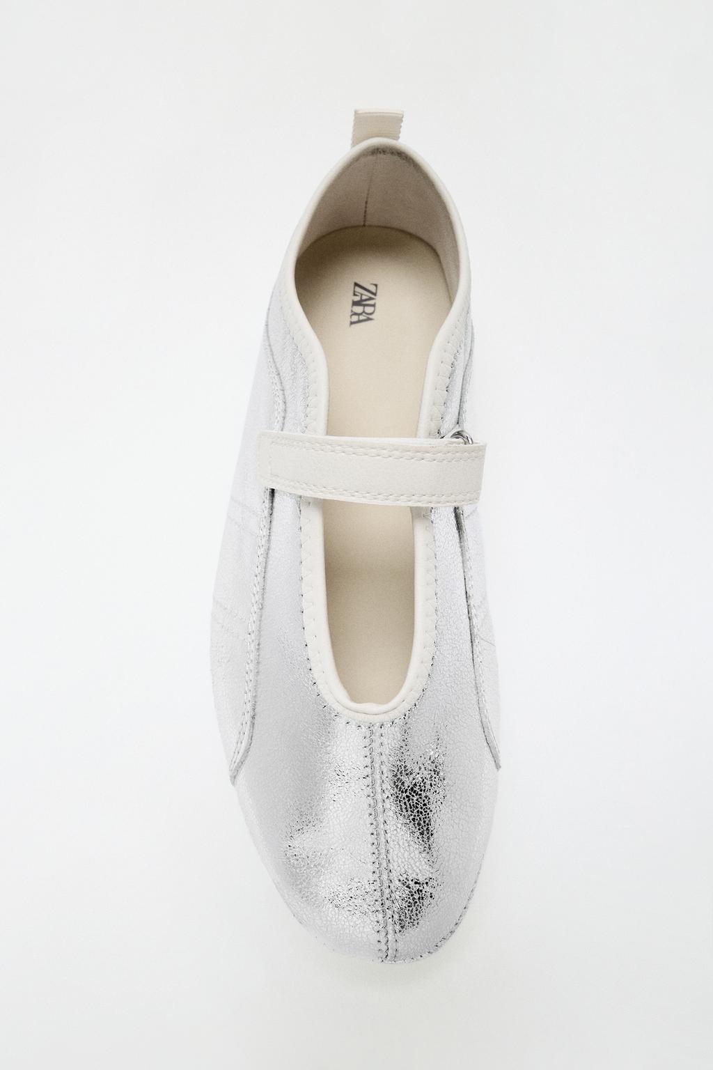 METALLIC LEATHER SPORTY BALLERINAS