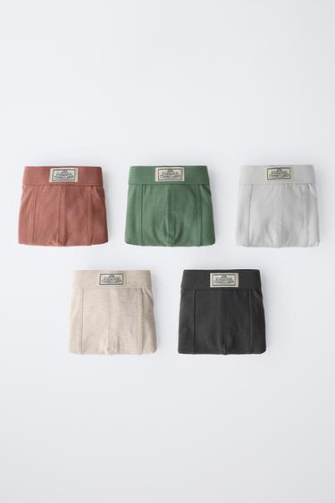 6-14 YEARS/ FIVE-PACK OF LABEL BOXERS - Multicoloured by Zara - Image 4