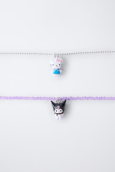 HELLO KITTY AND KUROMI © SANRIO BEAD NECKLACE TWO-PACK - Silver by Zara - Image 2