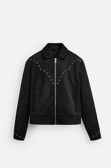 Zara FAUX SUEDE JACKET - Black