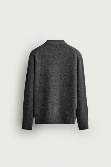 WOOL BLEND REGULAR FIT CARDIGAN — Gray marl 2