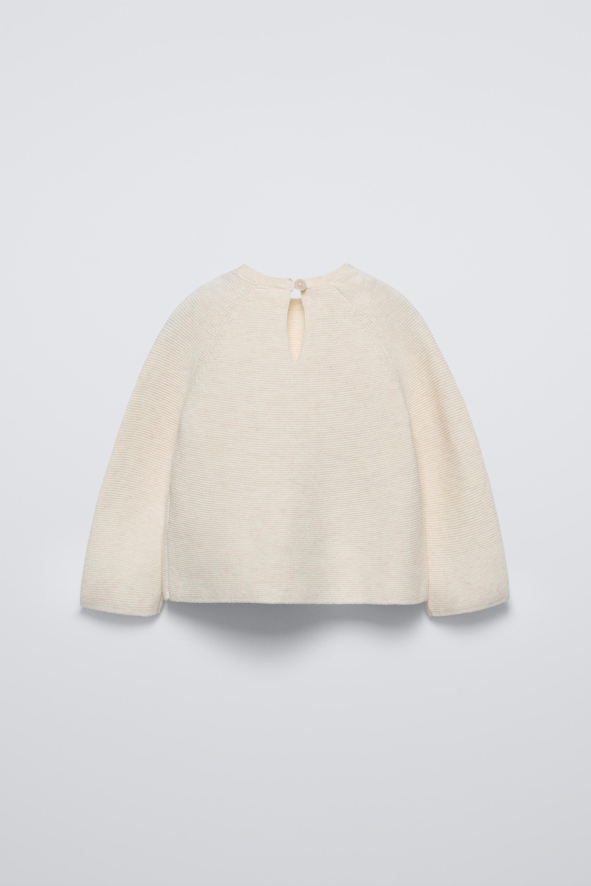 Zara Textured Knit Sweater Light Beige Kids