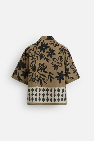 CHEMISE À IMPRIMÉ FLORAL - Marron clair de Zara - Image 6