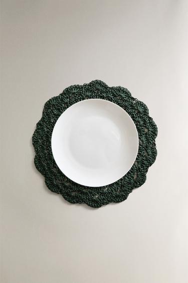 WOVEN PAPER CHRISTMAS PLACEMAT - Green by Zara - Image 3