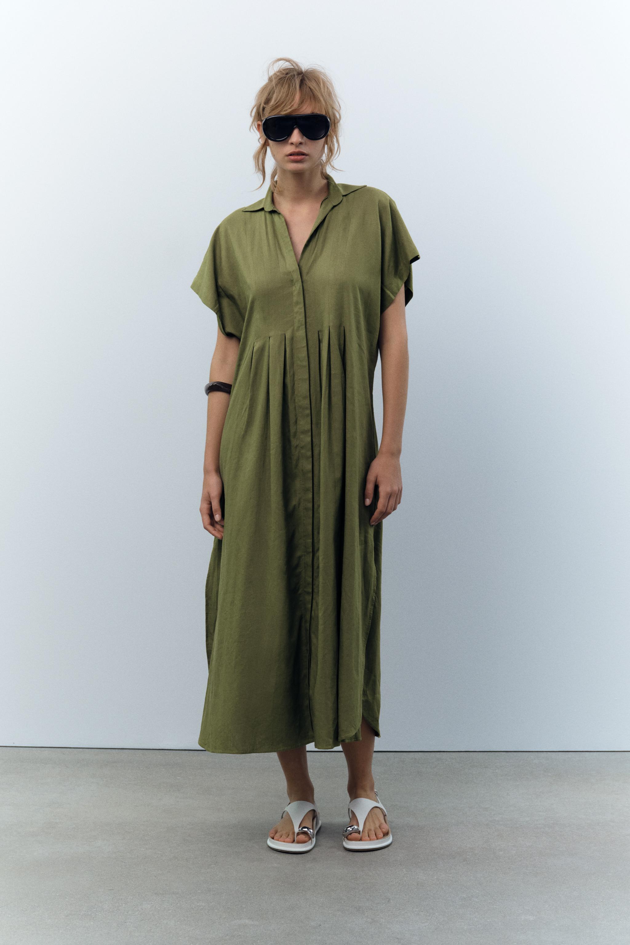 Women s Pleated Dresses ZARA New Zealand