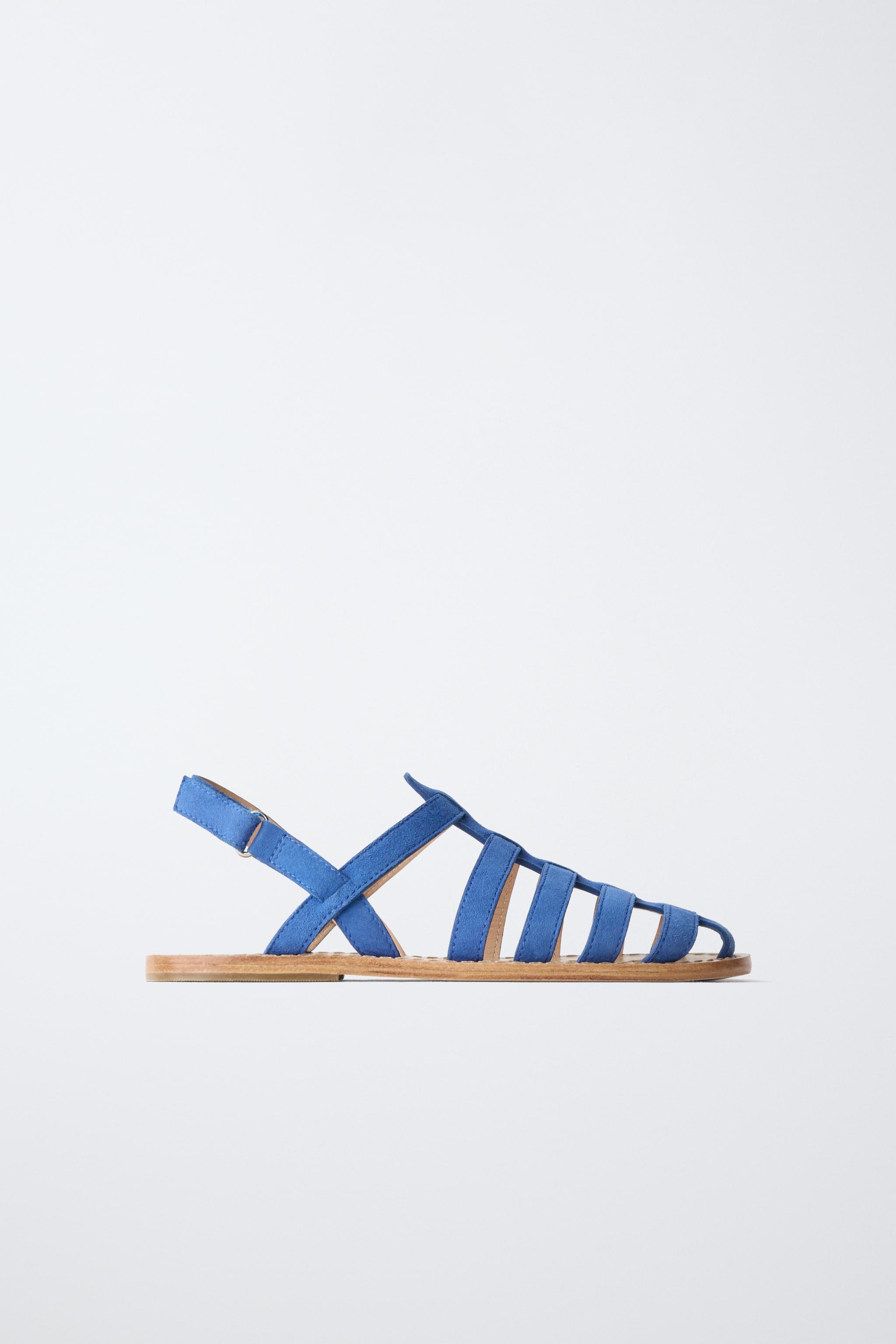 LEATHER FISHERMAN SANDALS — Blue