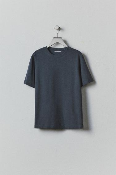 BASIC MEDIUM WEIGHT T-SHIRT - Petrol blue by Zara