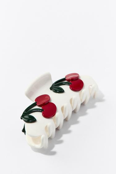 CHERRY HAIR CLIP - Ecru by Zara
