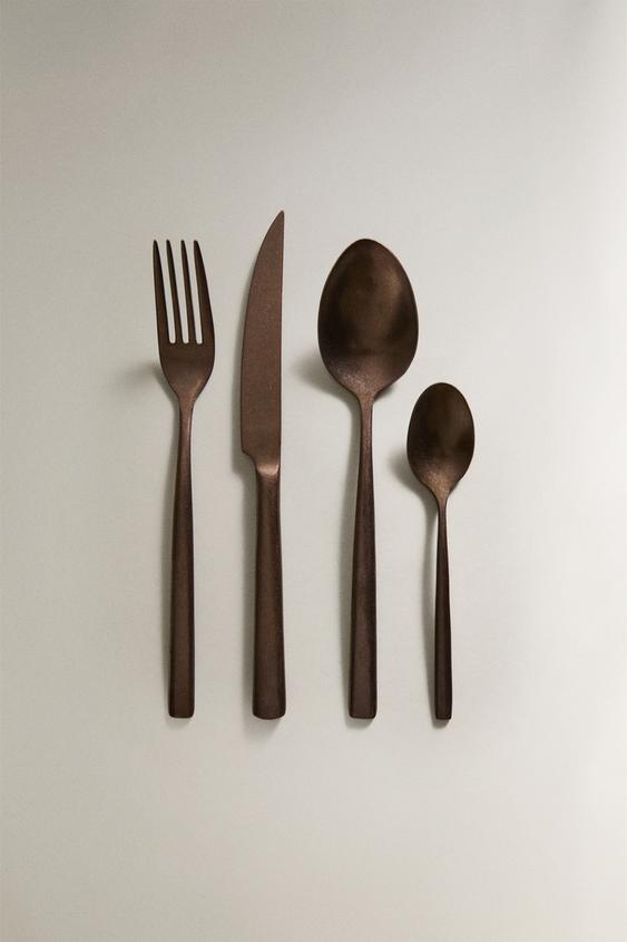 CONJUNTO DE TALHERES DE AÇO VINTAGE (CONJUNTO DE 4) - Cobre da Zara - Imagem 0