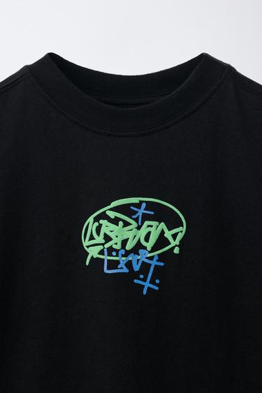 GRAFFITI PRINT T-SHIRT - Black by Zara - Image 2