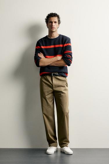 מכנסי Straight fit - חאקי של Zara - תמונה 0