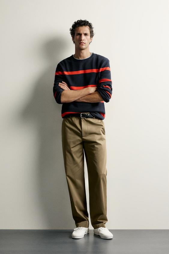 STRAIGHT-LEG TROUSERS - Khaki de Zara - Imagen 0