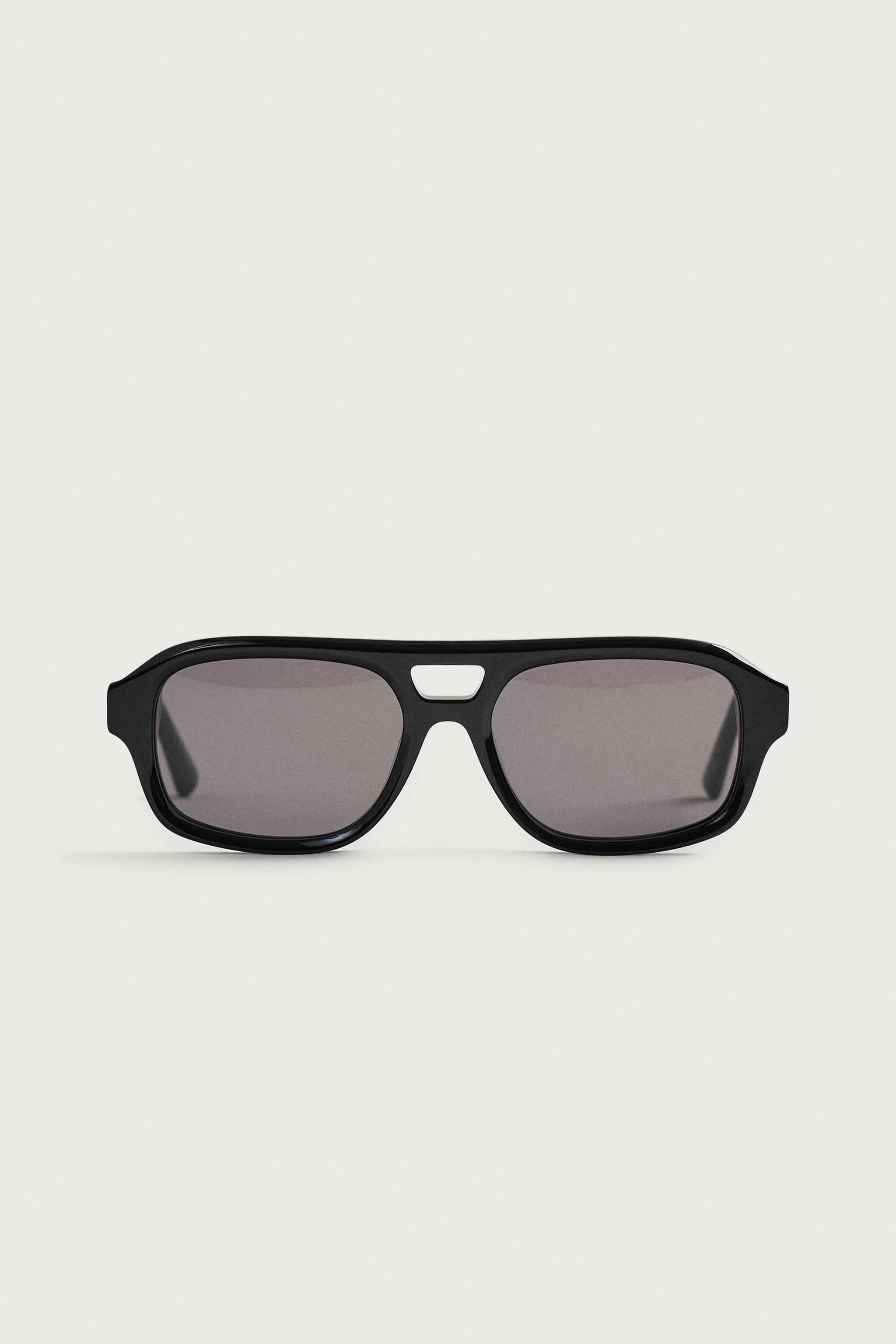RECTANGULAR SUNGLASSES — Black