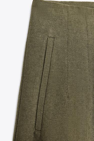 RUSTIC STRAIGHT-LEG TROUSERS - Khaki by Zara - Image 9