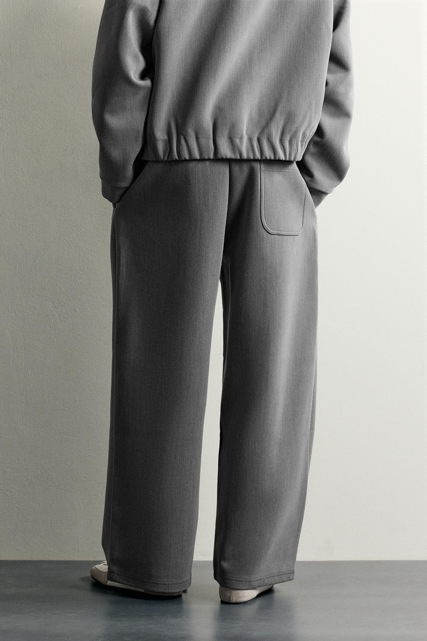 Мужские брюки Zara Pleated Wide Fit, цвет: Серый — фото 3