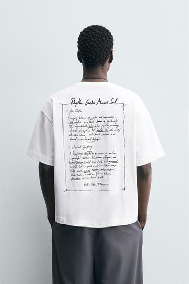 EMBROIDERED SLOGAN T-SHIRT - White by Zara