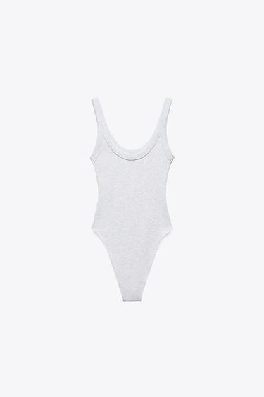 BODY CÔTELÉ - Gris chiné de Zara - Image 5