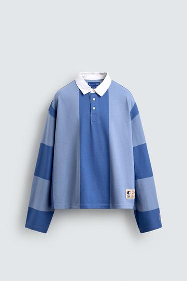CHAMPION ® X ZARA COLOUR BLOCK POLO SHIRT - Blue by Zara