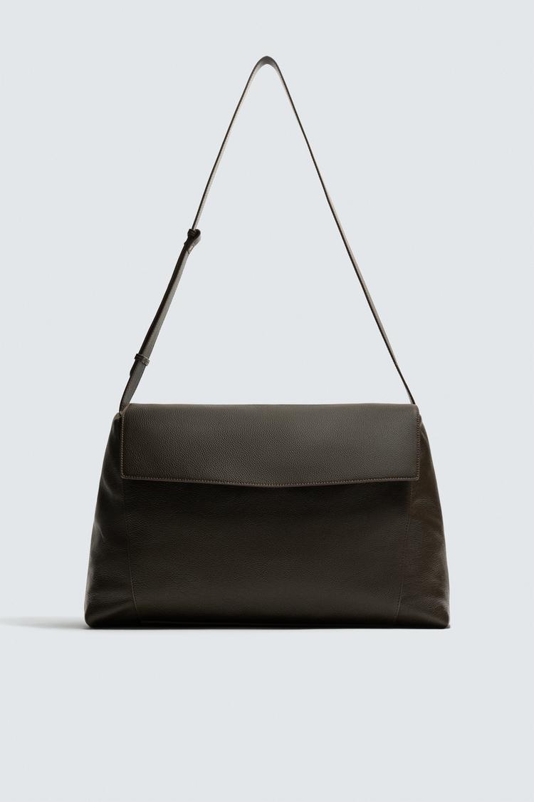 ZARA XL LEATHER CROSSBODY BAG