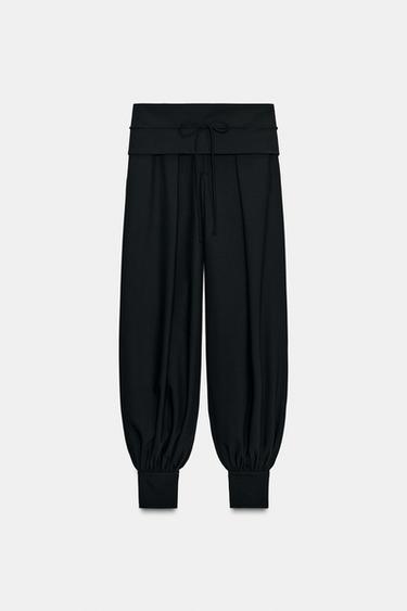 PANTALON BOUFFANT AVEC CEINTURE LARGE ZW COLLECTION - Noir de Zara - Image 4