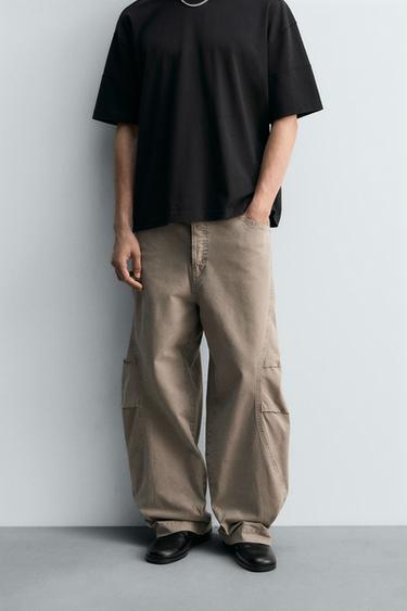 BAGGY FIT JEANS WITH DARTS - Taupe grey by Zara