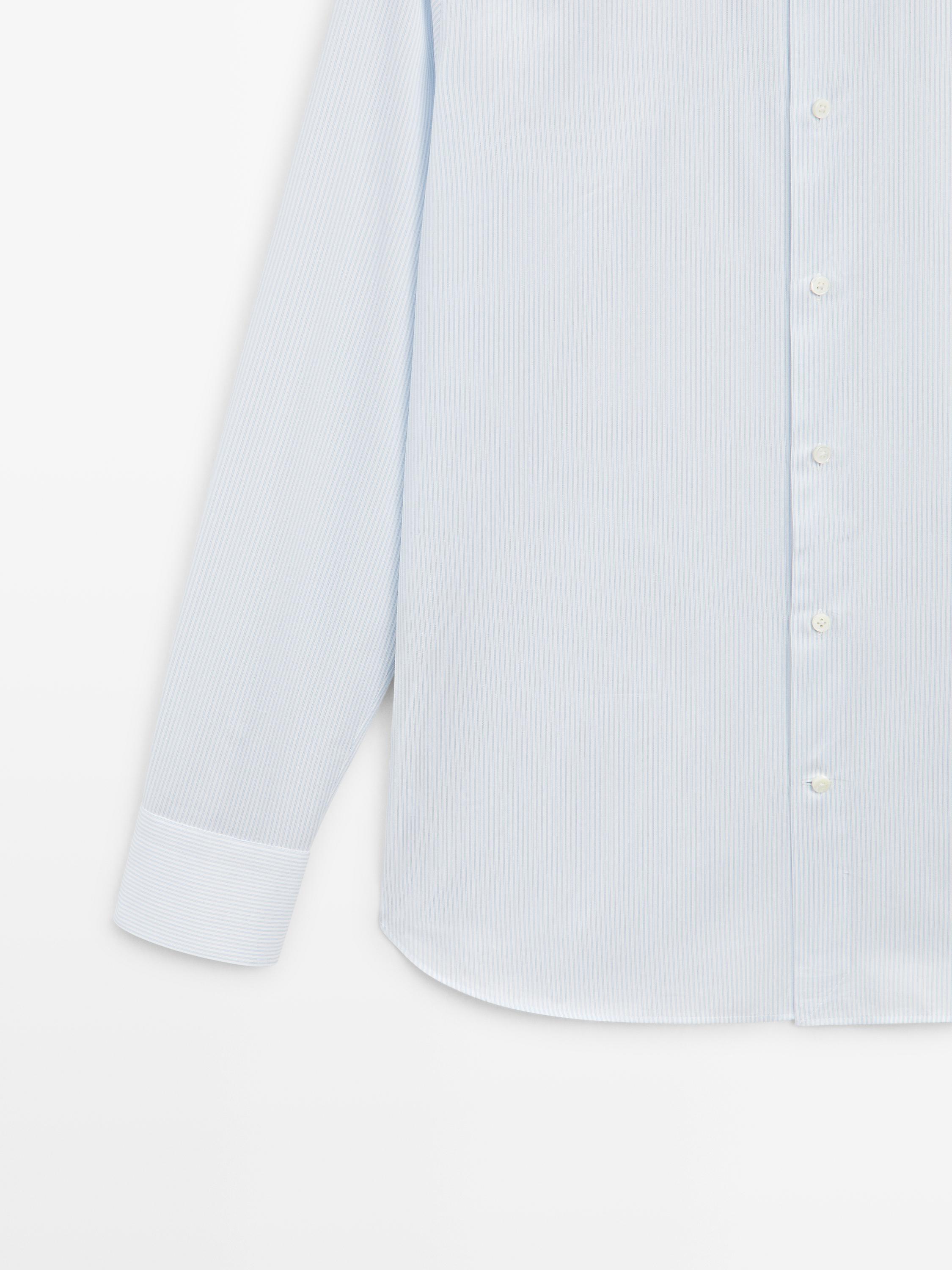 Slim fit 100% cotton double stripe shirt