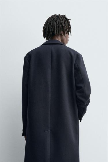 REGULAR FIT WOOL COAT - Navy blue by Zara - Image 2