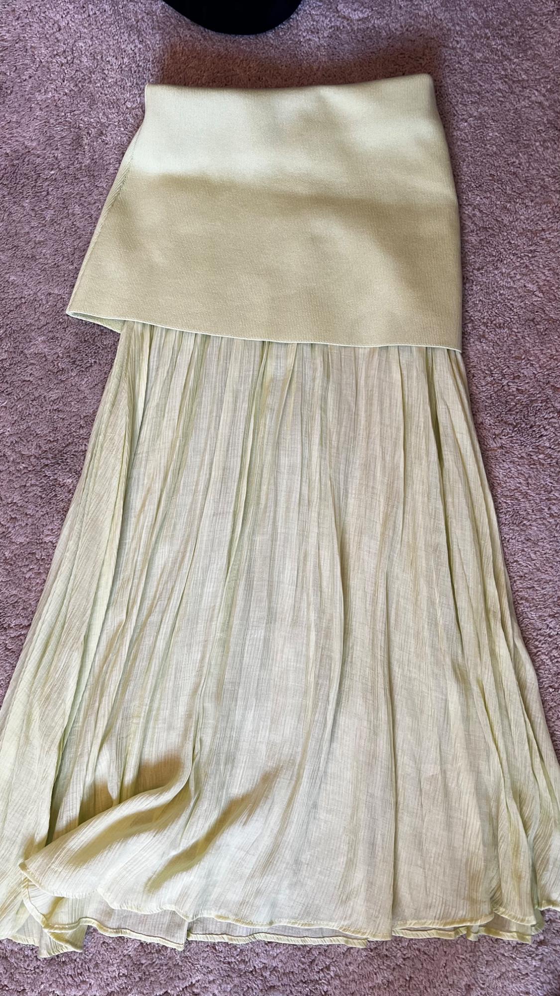MIXED PLEATED KNIT SKIRT - Image 4