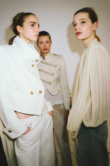 ZW COLLECTION ЖЫРТЫЛҒАН ДЕНИМ БЕРМУДЫ - Экру Zara компаниясынан