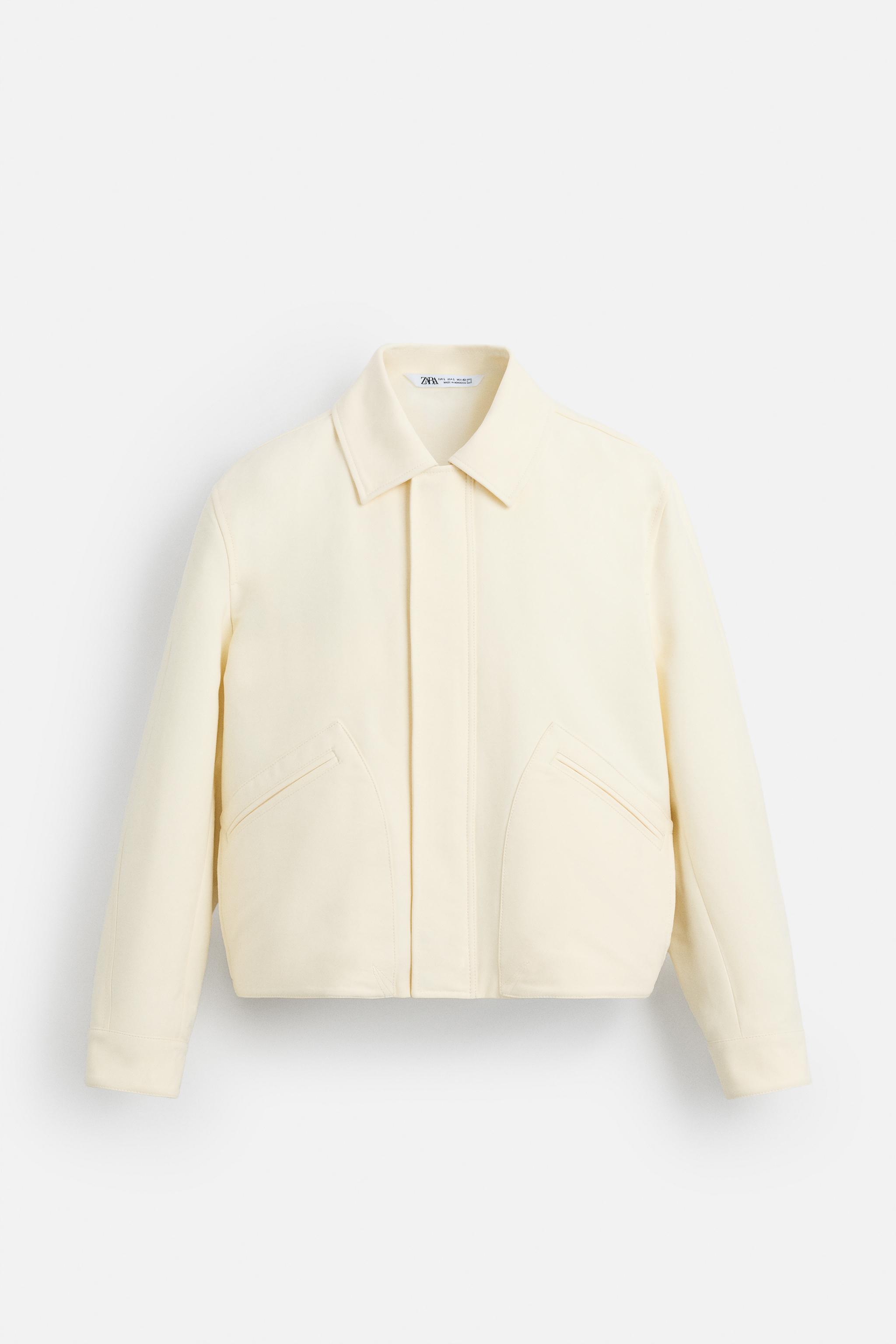 クロップド コットンジャケット クロップドフィットコットンジャケット - エクリュ | ZARA Japan